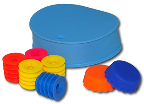 Minder Anti-Spiking Kit - Featuring Reusable Silicone Glass Cover, 2 x Bottle Caps Tops and 5 x Spikey Bottle Stops with Straw Hole - Anti Drug Date Rape Drink Spiking Protection (Light Blue)