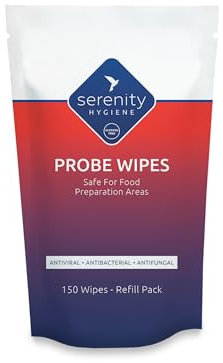 Antibacterial Sanitising Probe Wipes for Surfaces, Utensils & Food Probes- Food Safe Alcohol Free Formula - 150 Large Strong Unscented Disinfecting Wipes Refill Pack of 1