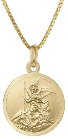 trendor Erzengel Michael Anhänger Gold 333 an goldplattierter Kette elegantes Schmuckstück für Damen und Herren, zauberhafte Geschenkidee, 41428-50 50 cm