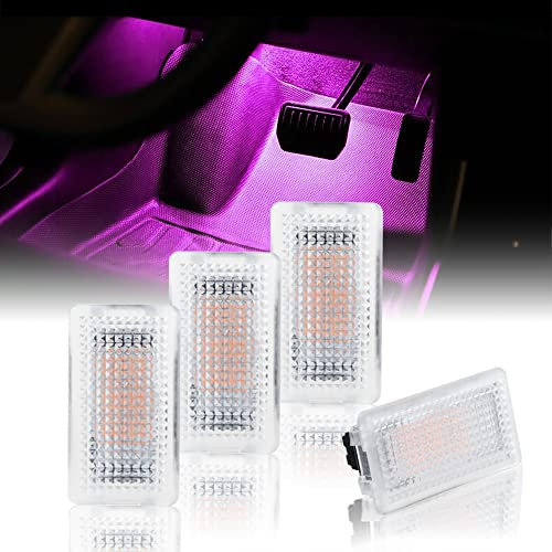 SENZEAL Interior LED Lights Bulbs for Tesla Model 3/Y/S/X Ultra-Bright Replacement Lighting Lamp fit Frunk Trunk Footwell Door Puddle Glove Box Luggage Lights Pink (4 Pack)