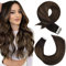 Moresoo Brown Ombre Hair Extensions Tape in 16 Inch Balayage Tape in Hair Extensions #2/6/2 Darkest Brown and Brown Highlighted Glue in Straight Hair Extensions 20Pcs/50g, 40 cm