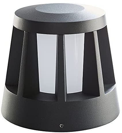 Heitronic LED Wegbegrenzungsleuchte GOMERA, rund, 8,5W, 3000K, 200lm, IP65, mit Anfahrschutz, anthrazit
