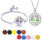 RIXERKOC Aromatherapie Diffusor ätherisches Öl Armband Halskette Set ätherisches Öl Schmuck für Frauen mit 10 Pearlized Refill Pads (Baum)