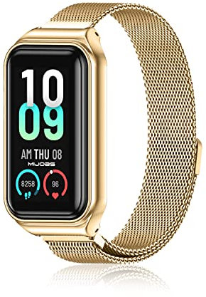 ZoRoll Cinturino Compatibile con Amazfit Band 7, Inossidabile Intrecciato a Rete Metallo con Cinturino in Acciaio Compatibile con Amazfit Band 7 - Oro