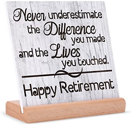 Gowelly Regali di pensionamento per donne e uomini 2024, biglietto di pensionamento per donne e uomini, targa decorativa per pensionamento, migliori regali di pensionamento per colleghi, amici, capo