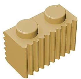100 pezzi 1x2 Mattoncino con griglia, compatibile con Lego, colori:giallo albicocca