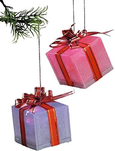 LED Geschenkanhänger für Weihnachtsbaum rot mit Farbwechsel 10 Stück Weihnachtsschmuck