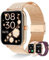 Erkwei Montre Connectée Femme avec Appel Bluetooth 3 Bracelets 1,8 Smartwatch pour iOS Android Smart Watch 110+ Modes Sportifs Podometre Fréquence Cardiaque Sommeil Fonction Féminine