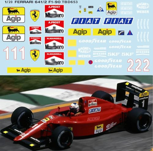 Generisch 1/20 Aufkleber für Ferrari 641/2 F1-90 F190 F1 1990 Prost Mansell TB Aufkleber TBD653
