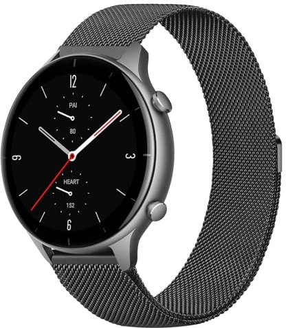 Bracelet en acier pour Amazfit GTR 47 mm, bracelet en métal de 22 mm pour Amazfit GTR 2 / GTR 2e /GTR 3 / GTR 3 Pro/GTR 4 Smartwatch, noir