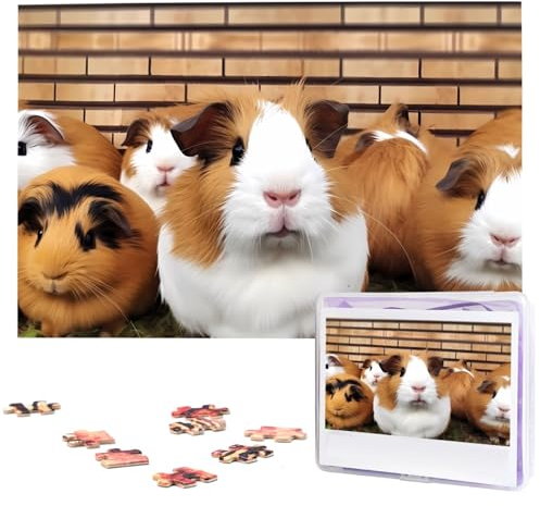 KHiry Puzzles 1000 Teile personalisierte Puzzles Meerschweinchen Fotopuzzle anspruchsvolles Bildpuzzle für Erwachsene Personaliz Puzzle mit Aufbewahrungstasche (74,9 x 50 cm)
