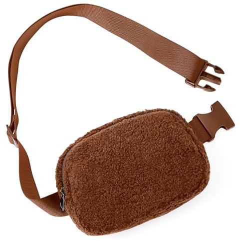 AMXNX Bauchtasche Damen Plüsch Tasche Gürteltasche Herren Crossbody Bag Handytasche Winter Umhängetasche Mode Hüfttasche mit Verstellbarem Riemen