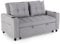 More4Homes HUDSON 2-SEATER SOFA BED LINEN FABRIC WITH CUP HOLDERS LIGHT GREY