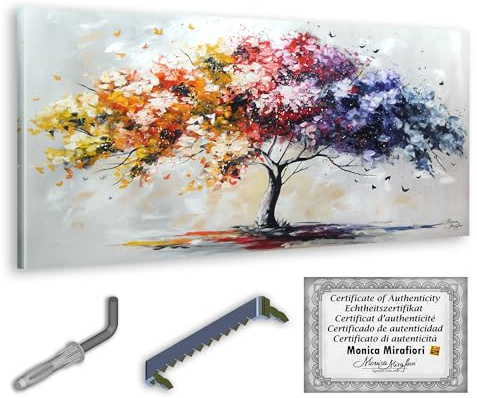Monica Mirafiori I 100% HANDGEMALT I Gemälde Baum des Lebens 100x50cm | Gemälde Handgemalt | Acrylgemälde | Sehr Großes Acrylbild I Moderne Kunst I Kunstbilder