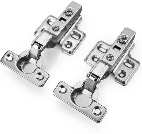 Luokim 2-Pack 26mm Small Cup Inset Soft Close Cabinet Hinges – Concealed Cabinet Hinges with Nickel Finish, Screws and Manual Included, Ideal for Thin Doors
