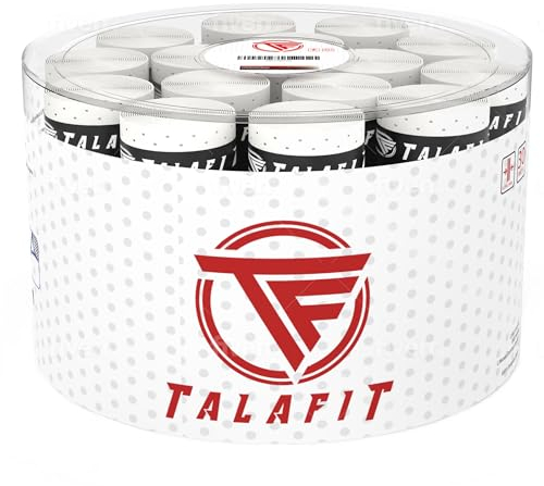 TALAFIT OverGrips Padel Ultra ADHERENTES - Grip Padel Modelo Pro - Empuñadura Pala Padel - Overgrip Pádel Perforados - - Grip Tenis - Accesorios Padel - Máximo Agarre… (Tambor 30)