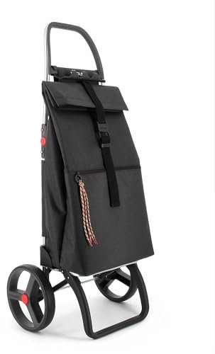 Klappbarer Einkaufstrolley Rolser Big Tweed 2 große Räder - Schwarz