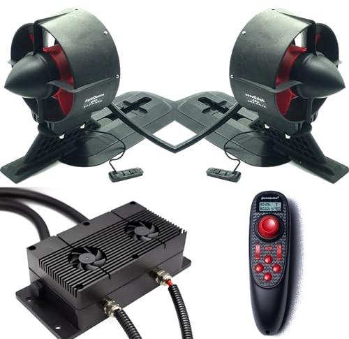 ApisQueen 24V Unterwasser-Thruster U92 Set mit Lüfter, Fernbedienung und Geschwindigkeitsregler, bürstenloser Motor mit 52,1 lbs Schubkraft, für Kajaks, Schlauchboote, Fischerboote