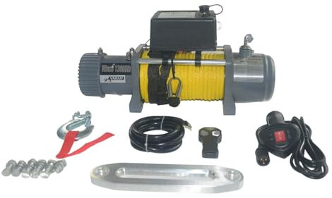 Treuil électrique 12 V 5900 kg 4800 W Treuil avec corde synthétique Longueur 27 m Ø 9 mm