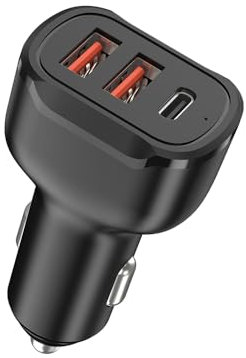 Auto Caricabatterie per Lancia Ypsilon,Ricarica Rapida Caricabatterie,Presa Accendisigari USB Fast Charging Caricabatterie,Caricabatterie Rapido Dual Ports,Retrattile Accessori,2 USB + 1 PD