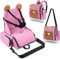Baby First Alzasedia Bambini da Viaggio 4in1, Borsa Passeggino Termica Con Fasciatoio Materassino Portatile Neonati, Zaino Mamma Multifunzione, Seggiolone Pappa Portatile, Tessuto Waterproof (ROSA)