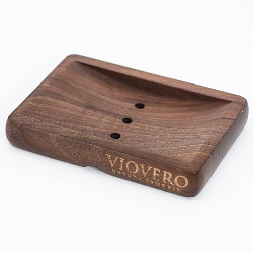 VioVero Seifenschale aus Holz, Seifenablage, Seifenschale Holz, Seifenunterlage, Seifenschale mit ablauf