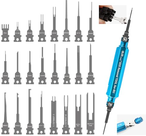 JRready ST5352-01 Entriegelungswerkzeug Upgraded Terminal Removal Tool Mit 1 Griffe Zur Lagerung & 26 Tipps Für Den Austausch, Auspinwerkzeug Für Deutsch AMP TE Molex Delphi JST JPT Harting