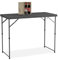 Relaxdays Gartentisch klappbar, HBT: 74x120x60 cm, Kunststoff, Stahl, höhenverstellbar, 6 Personen, Campingtisch, grau