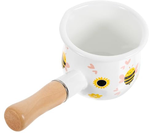 PAMINGONO Lattiera Smaltata Piccolo Vaso Pentola Del Latte Da Cucina Piccola Pentola Da Cucina Pentole Smaltate Per Scaldare Il Latte a Con Manico Casseruola Smalto