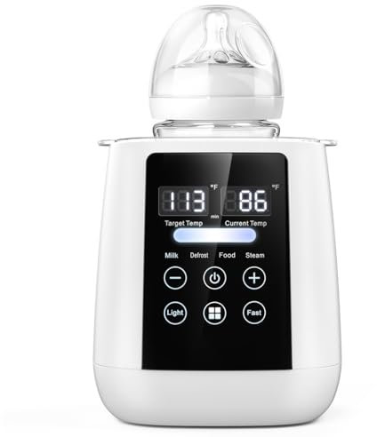 Chauffe Biberon, Stérilisateur Biberon 10 en 1 Chauffage Ultra Rapide avec Thermostat 48H, Chauffe Biberon Multifonction avec Contrôle Précis de la Température et Arrêt Automatique pour Bébé