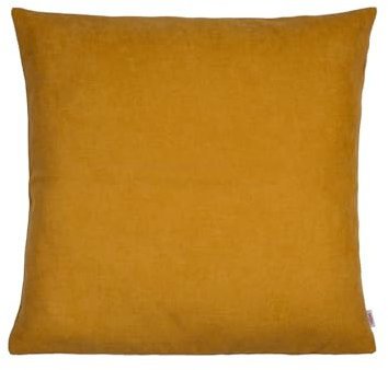 beties Farbton-Serie Kissenbezug ca. 50x50 cm Premium Uni Kissenhülle aus deutschem Unternehmen, Chenille-Haptik in Raumausstatter Qualität - Curry-gelb