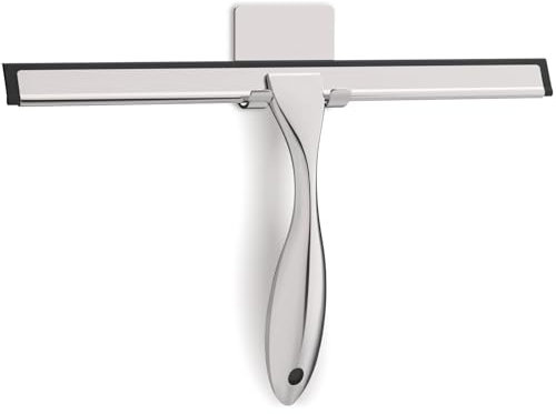 mymai Premium Duschabzieher Silikon Wasserabzieher für Glas, Fliesen, Spiegel, Böden 10 & 12 Zoll Edelstahl Rakel mit Ergonomischem Griff (12 Zoll)