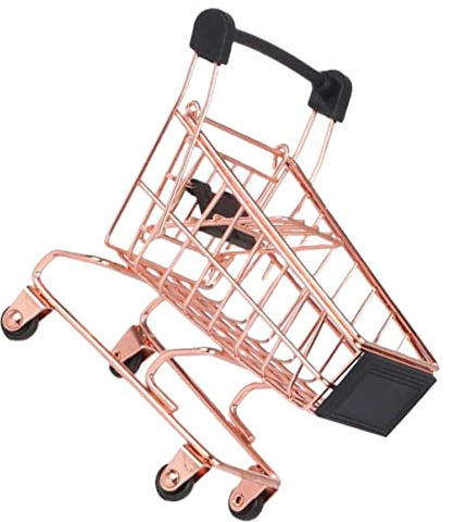 ifundom Mini-einkaufswagen Spielzeug Für Jungen Und Mädchen Make-up-ständer Realistischer Einkaufswagen Aus Metall Für Spielhaus