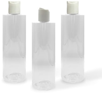 HR Hogar - Botellas Dispensadoras Disc-Top Rellenables, 3 piezas de 250 mL - Hecho en España - Dispensadores de Plástico PET 100% Reciclable