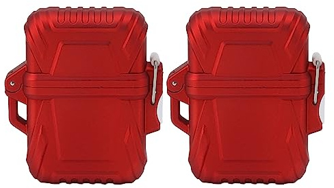 Torche Briquet Coupe Portable Portable Ferme de Verrouillage Léger pour Le Camping extérieur Travel Plastic Zinc Alloy 2pcs (Rouge)