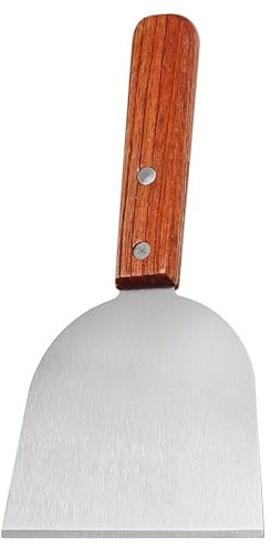 manhegari Grattoir au barbecue, grattoir à gril pour réchauffeur - Spatule de cuisson en acier inoxydable | Gandoue en bois BBQ BBQ BEAL SEAL pour la maison Pizza à glace frite à la maison extérieure