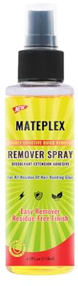 Mateplex Dissolvant Extensions Adhésives & Colle à Perruque - Action Rapide, Facile à Utiliser (118ml) - Pour Adhésifs, Rubans à Cheveux et Entretien des Postiches（Jaune）