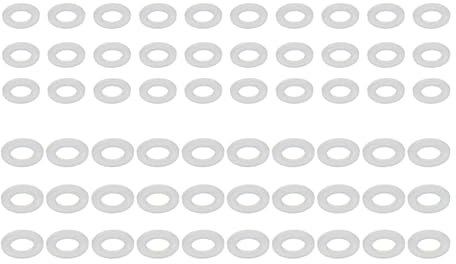 Lot de 60 rondelles blanches en nylon robuste pour l'amélioration de la maison et l'entretien technique