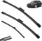 para Audi A3 S3 8V Sportback 2020 2019 2018 2017 2016 2015 2014 2013 2012,Kit de Alto RendimientoSilencio Escobilla, Trasero con Fácil Instalación Alta Confiabilidad