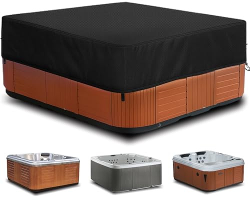 Housse De Protection Spa Couverture,Bache Spa ImperméAble,Tissu Oxford 420D,Bain à Remous Étanche à la poussière et aux UV Coupe Vent - Noir (220 * 220 * 25 cm)