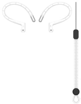 Ear Hooks for AirPods 1-4,EarHooks with AirPods Pro 2, Anti-Slip Sports Ear Hooks for Running, Jogging, Cycling, Exercise, Silicone Hooks for AirPods, White and Black (White)