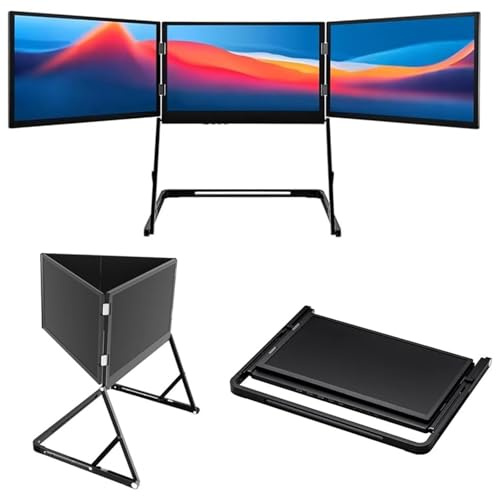LADECNERHT 15,6 Extension D'écran Triple pour Ordinateur Portable, écran Full HD 1080p, USB-C, HDMI, Plug-and-Play, pour Mac/Windows, pour Ordinateurs Portables De 13 à 17,3 Pouces