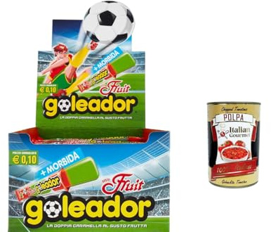 Italian Gourmet bundle für Frucht-Kaubonbons 200 Stück Doppelbonbons weich + Italian Gourmet Polpa | Partybox Großpackung glutenfrei Genuss
