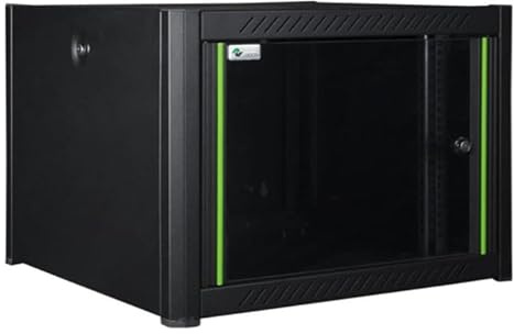 Logon RWP07U56BL Wall Mounted Rack 7U Black Shelves - Wall Mounted Rack 7U Glass, Black, 48.3 cm (19), Passive
