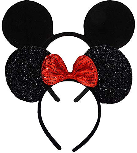 Mouse Ears FANXIER 2 Pcs Mice Ears Headbands Hair Band for Children Mom Baby Boys Girls Birthday Party