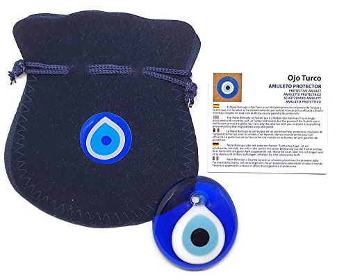 MYSTIC JEWELS By Dalia- Türkisches Auge zum Aufhängen - gegen böse Augen für Gute Glück, 4 cm Durchmesser mit Loch