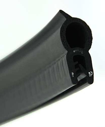SMI-Dichtungsprofil DO27 für 1-2,5mm EPDM Moosgummi/Vollgummi mit Stahleinlage selbstklemmend ohne Kleber - Kantenschutz mit Dichtung oben, Kantenschutzdichtprofil für Auto, Kofferraum (5 m)