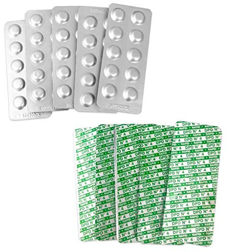well2wellness® 100 Pool Testtabletten für Pooltester zur Aktivsauerstoff (O²) Bestimmung (DPD No.4 Rapid) - 10 x 10 Stück