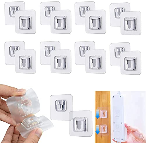 20 Paar Selbstklebende Wandhaken Doppelseitig,Beidseitig Klebende Wand Haken,Klebehaken Transparent Ohne Bohren,Kann Wiederverwendet Werden, Geeignet fur Wohnzimmer Schlafzimmer KüChe Badezimmer