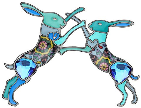 DUOWEI Ostern Zierliche Freche Hasen Broschen Süß Hasen Anstecknadel Kleidung Schal Schmuck für Frauen Teenager Charme Geschenk (Blau)